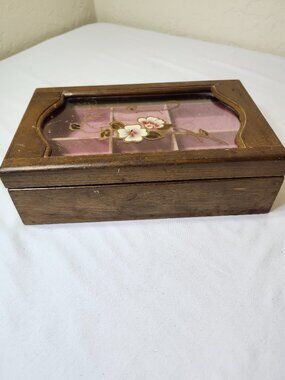 Vtg Wooden Jewelry box